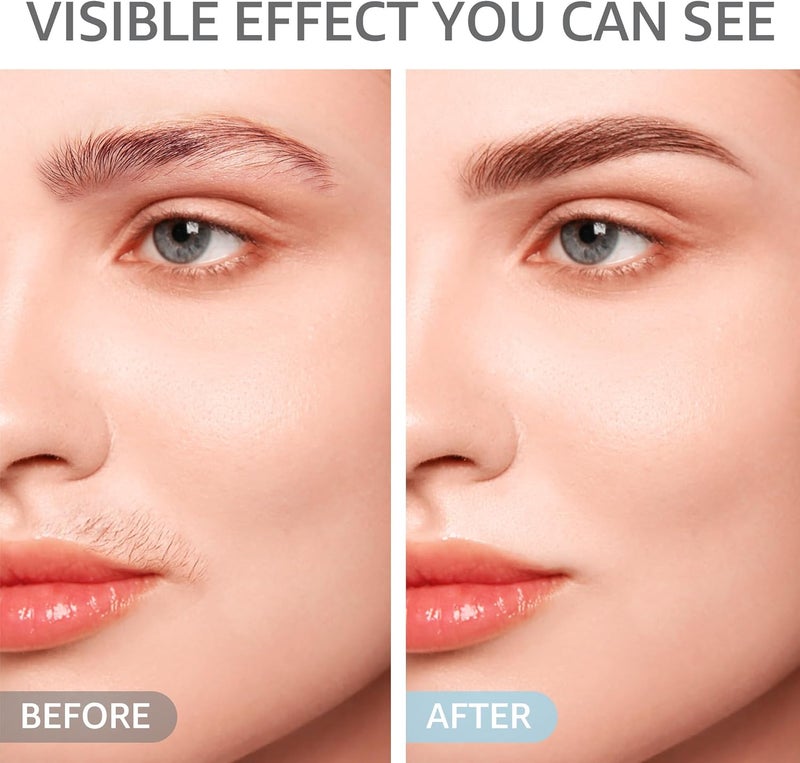 Kaphio Facial Hair Removal for Women: 2 in 1 Electric Hair Removal Device for Chin Upper Lip Peach Fuzz & Rechargeable Eyebrow Trimmer for Shape Brows with Light (Blue) - Image 2